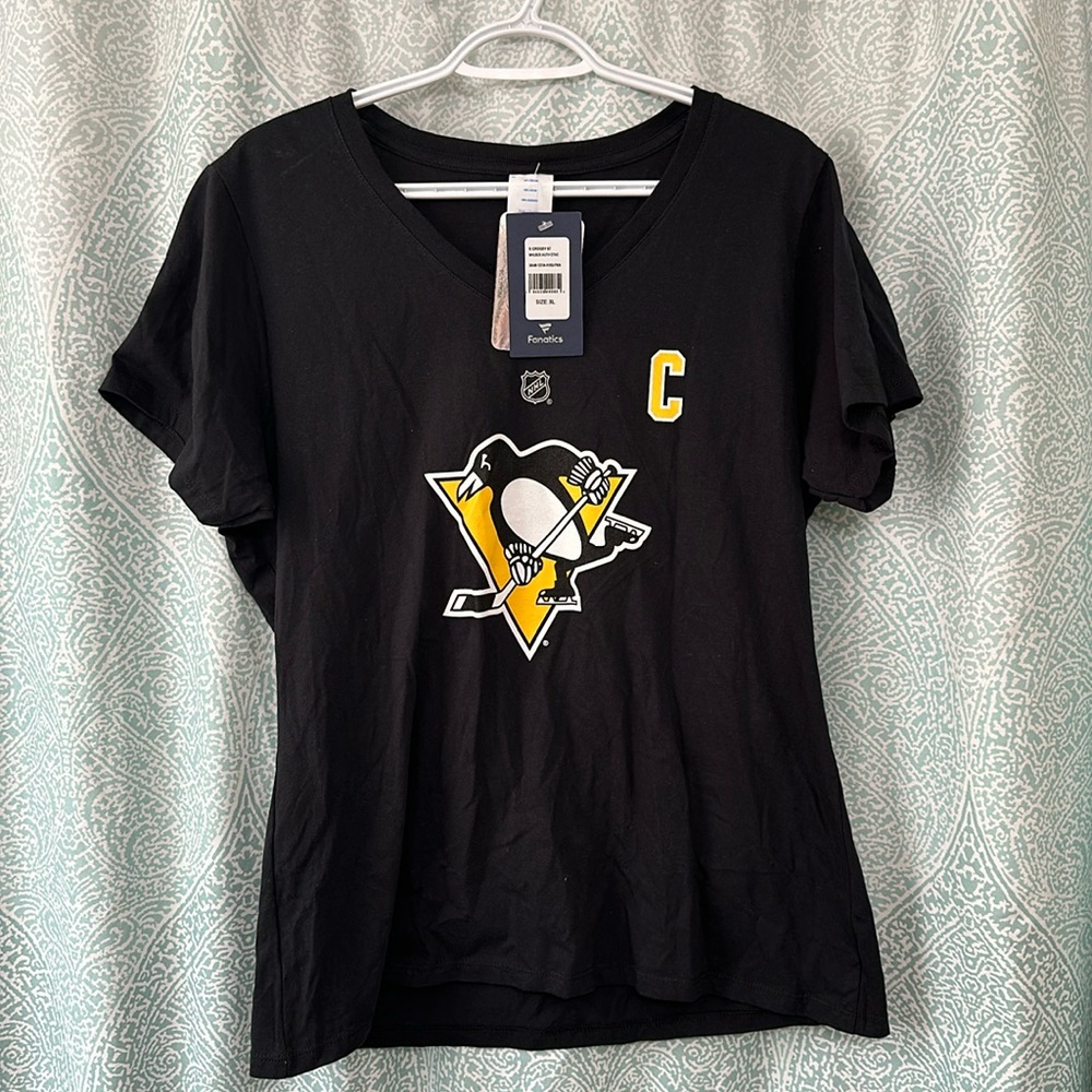 NWT Women's XL Fanatics Pittsburgh Penguins #87 Sidney Crosby V-Neck T-Shirt
